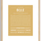 Belle | Name Art Print