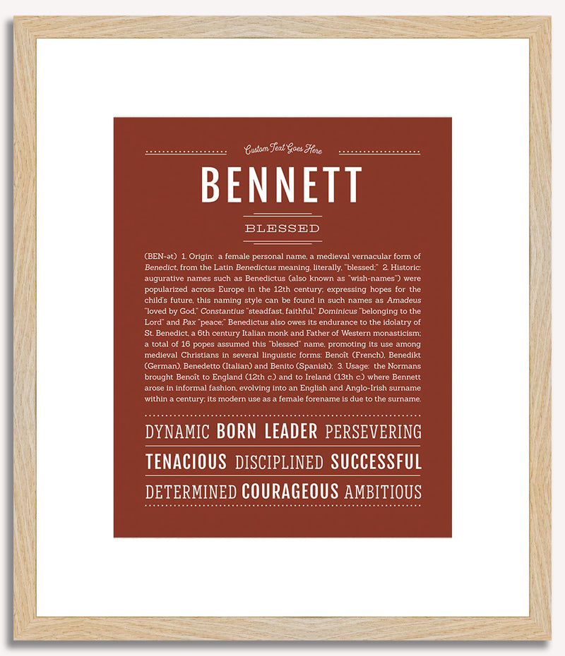 Bennett (female) | Name Art Print