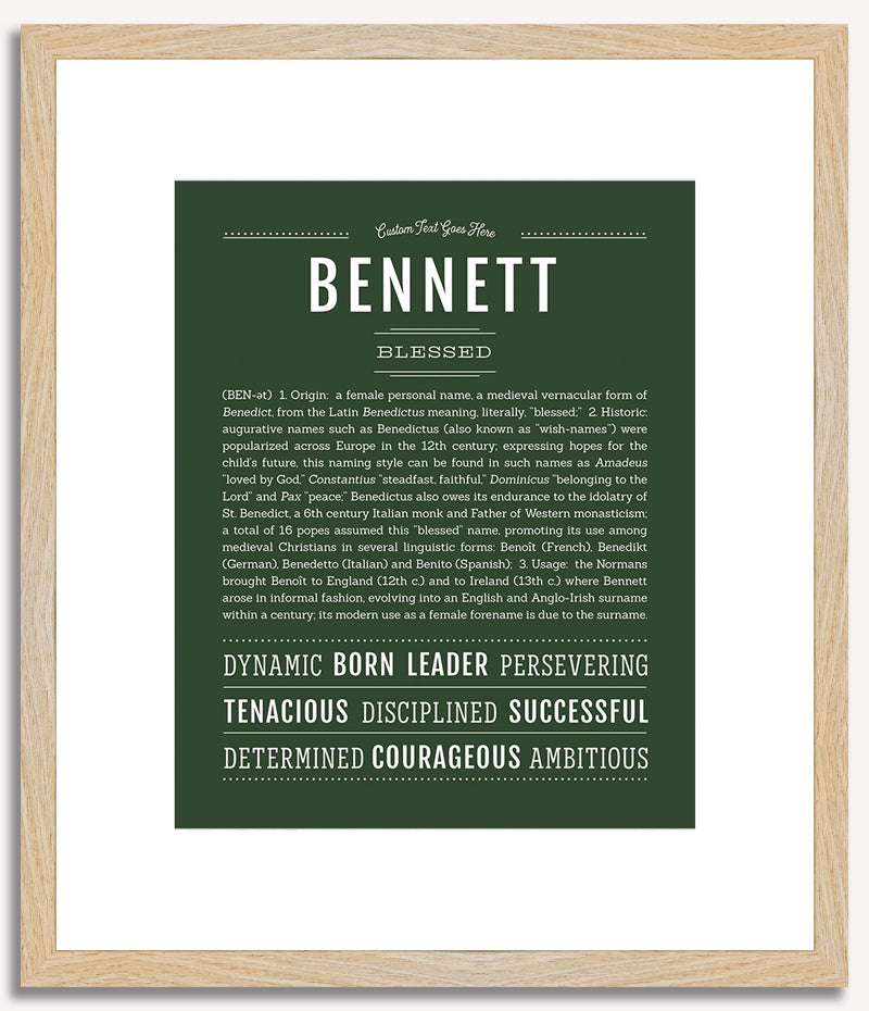 Bennett (female) | Name Art Print