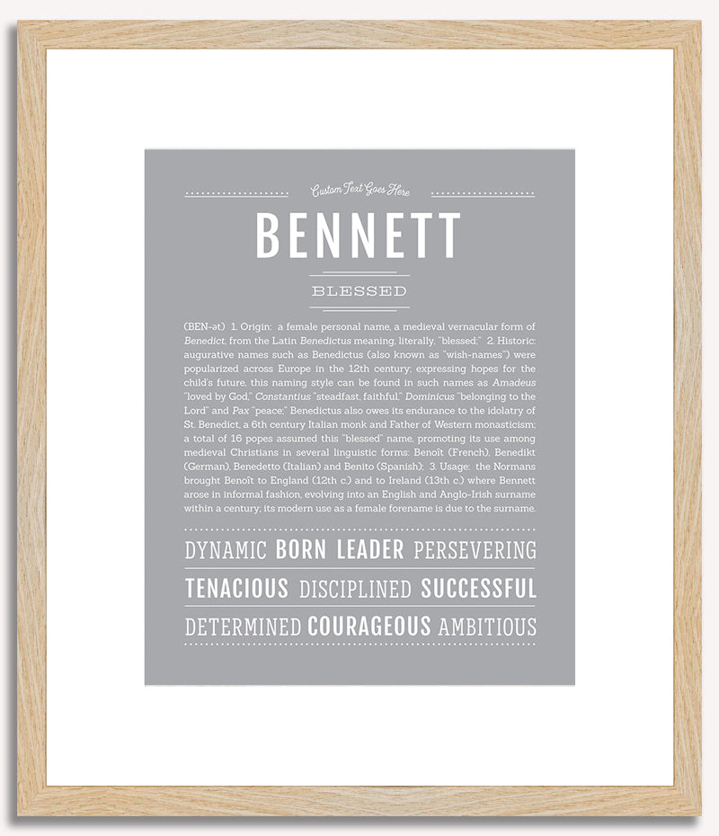 Bennett (female) | Name Art Print