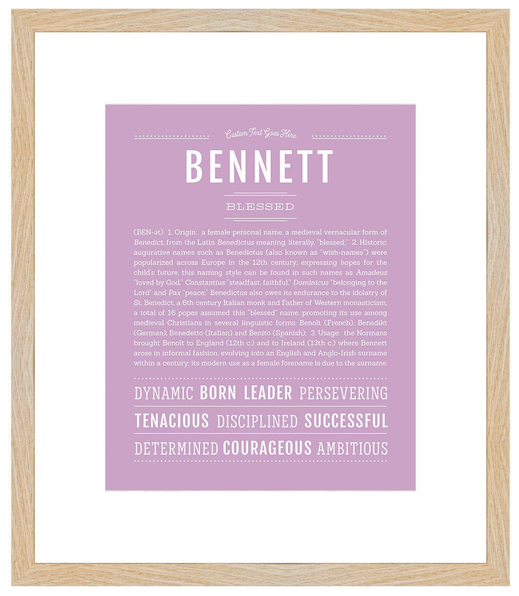 Bennett (female) | Name Art Print