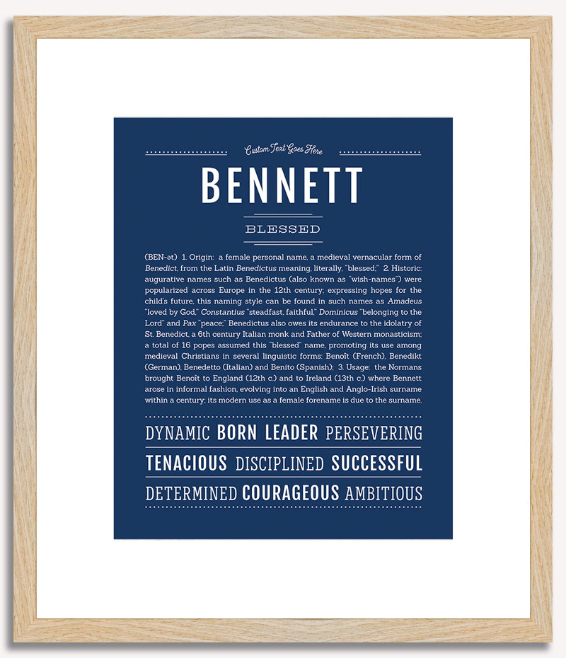 Bennett (female) | Name Art Print