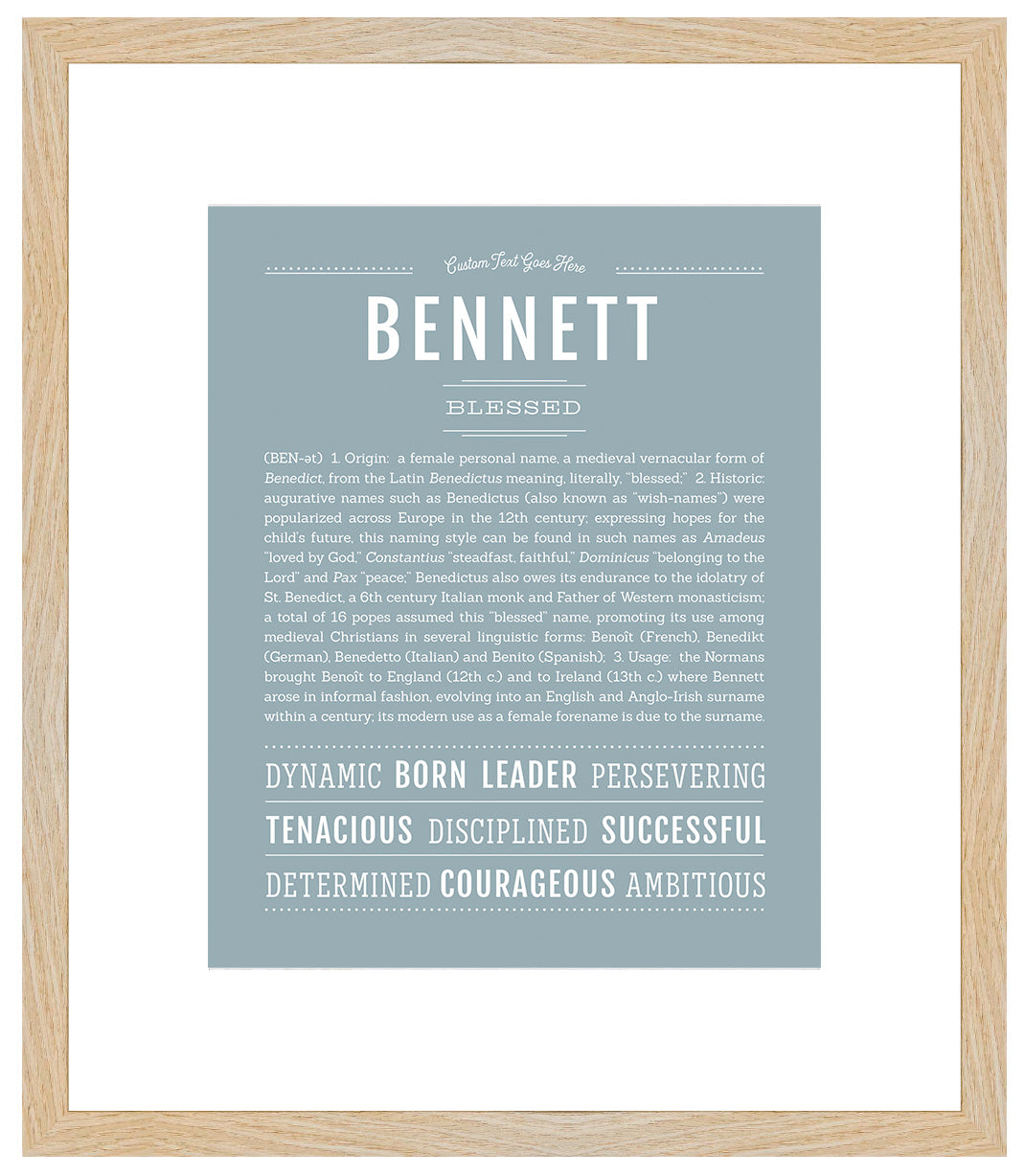 Bennett (female) | Name Art Print