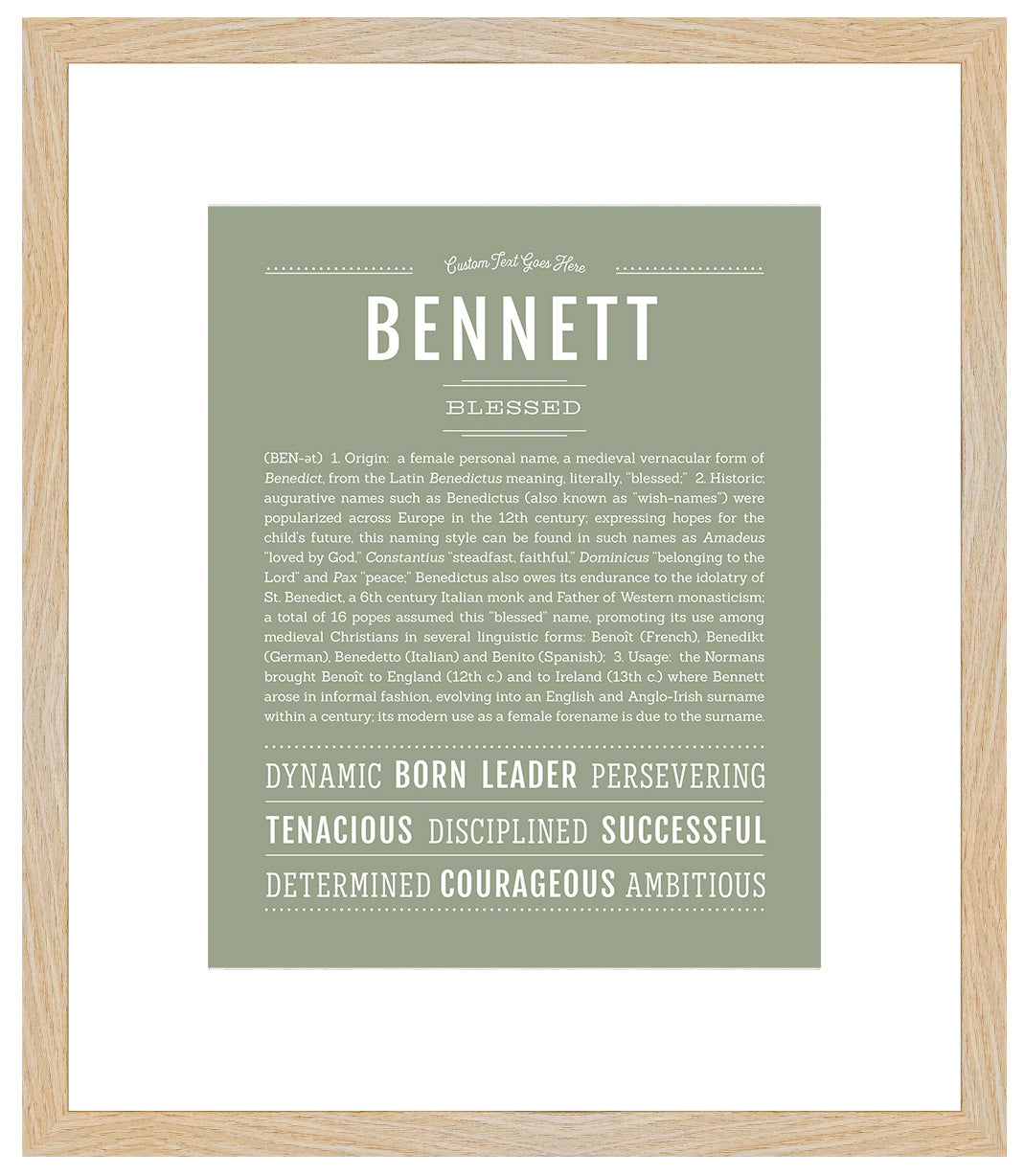 Bennett (female) | Name Art Print