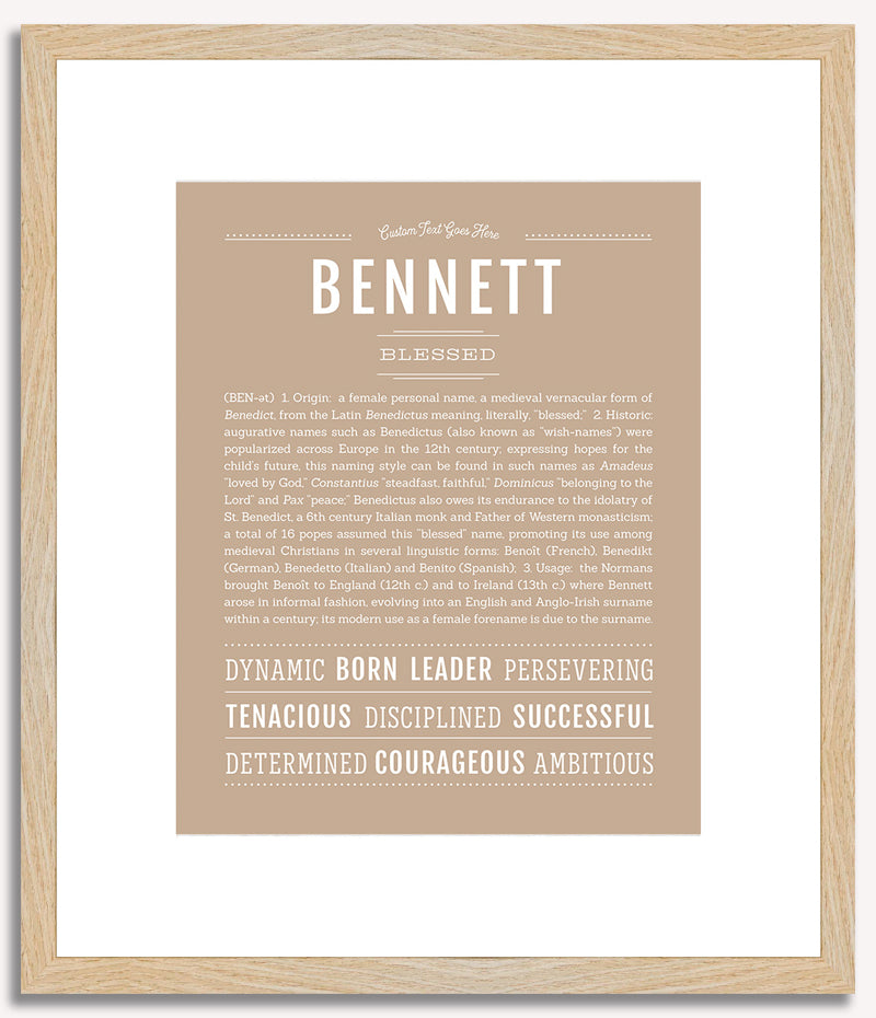 Bennett (female) | Name Art Print