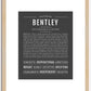 Bentley (male) | Name Art Print