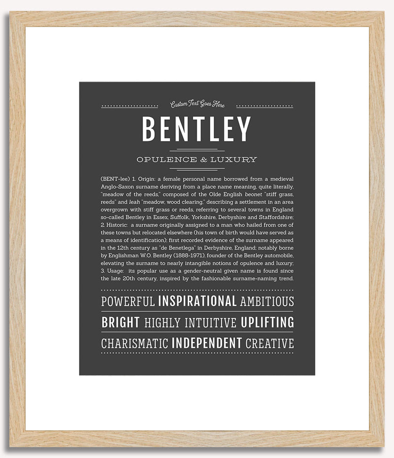 Bentley (male) | Name Art Print