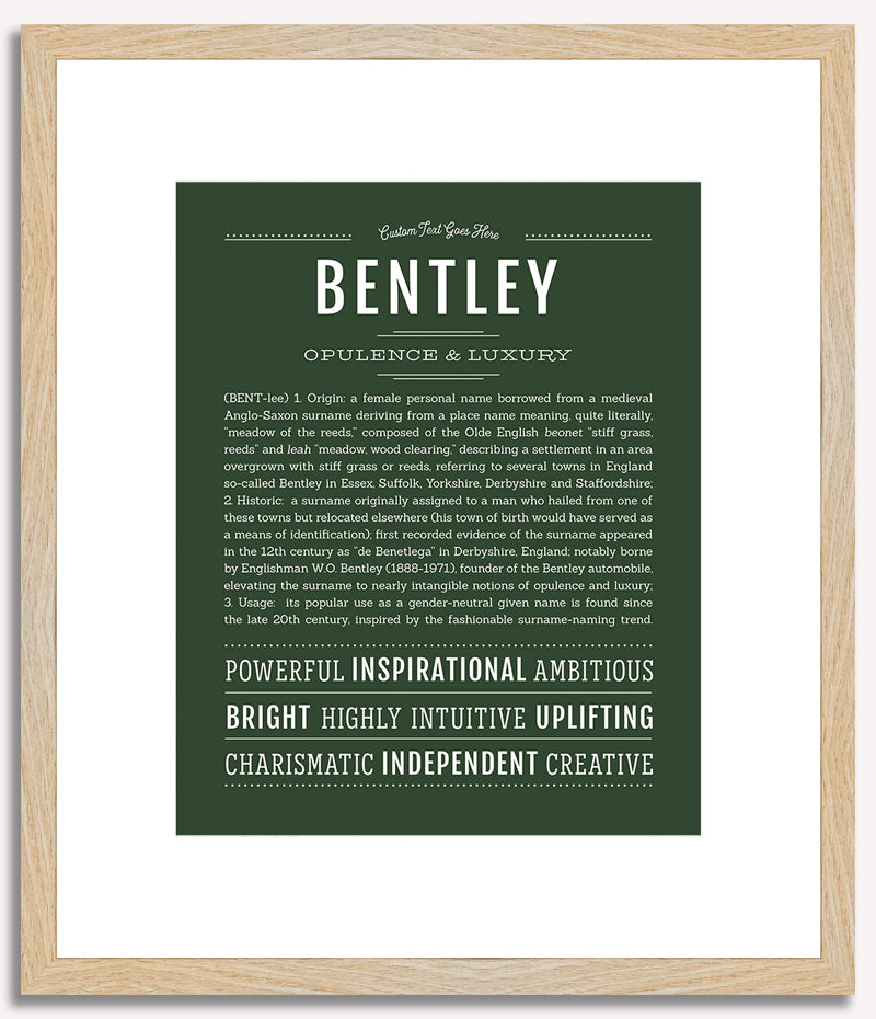 Bentley (female) | Name Art Print