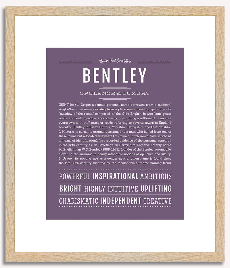 Bentley (female) | Name Art Print