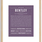 Bentley (male) | Name Art Print