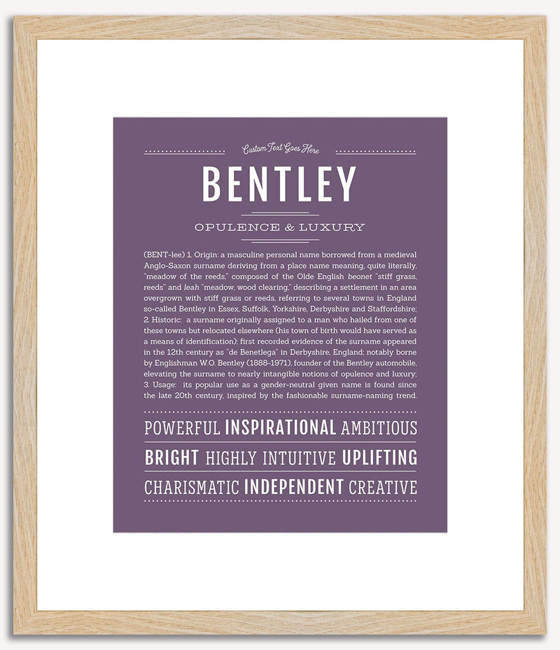 Bentley (male) | Name Art Print