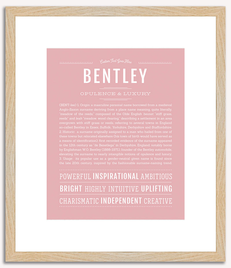 Bentley (male) | Name Art Print