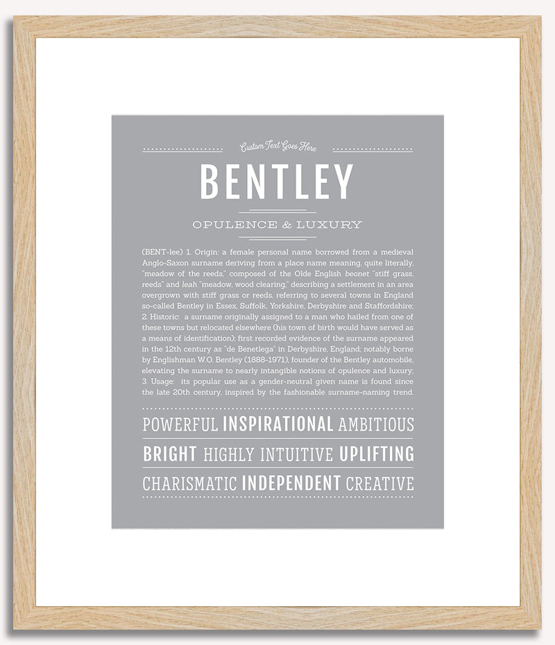 Bentley (female) | Name Art Print