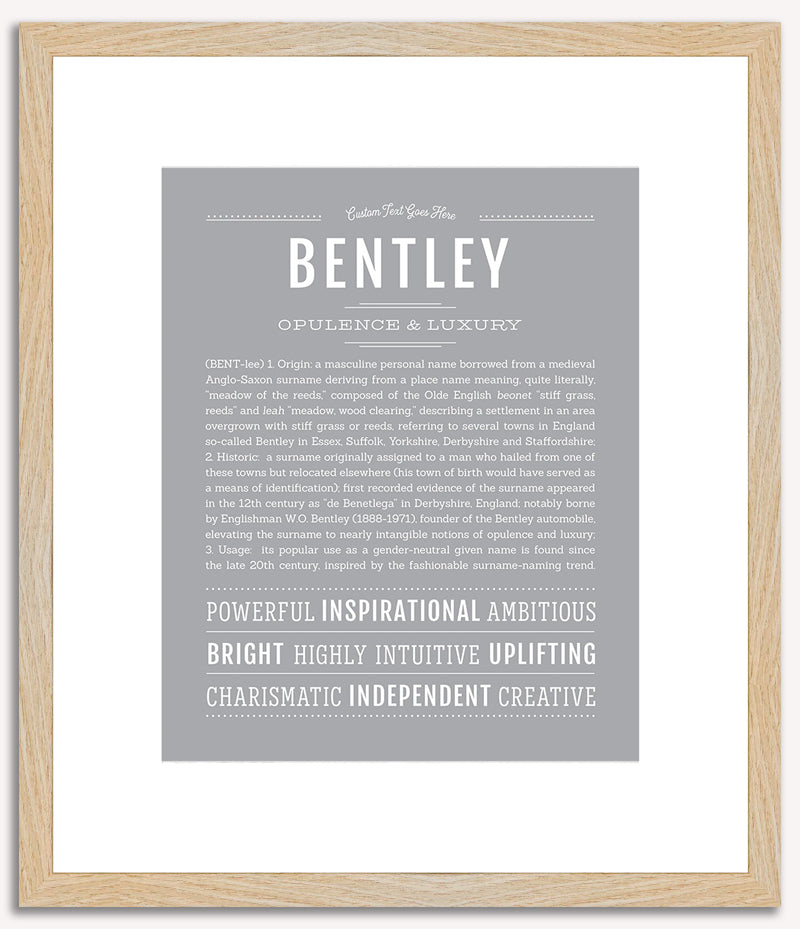 Bentley (male) | Name Art Print