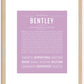 Bentley (male) | Name Art Print