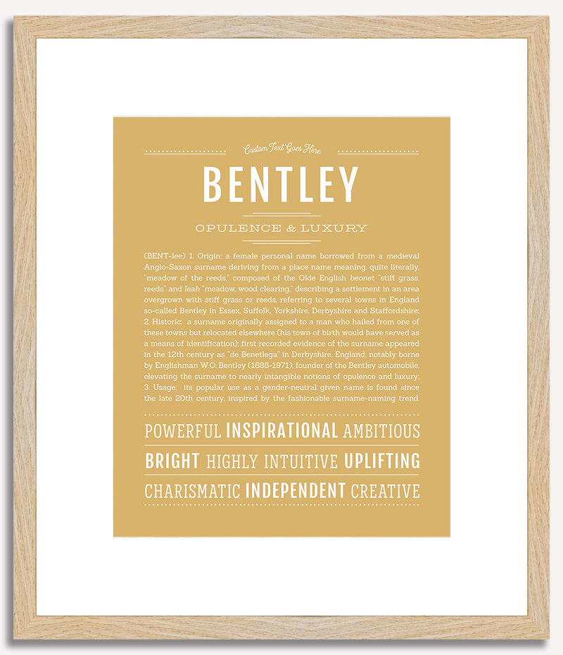 Bentley (female) | Name Art Print