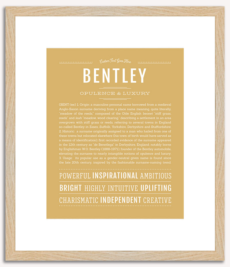 Bentley (male) | Name Art Print