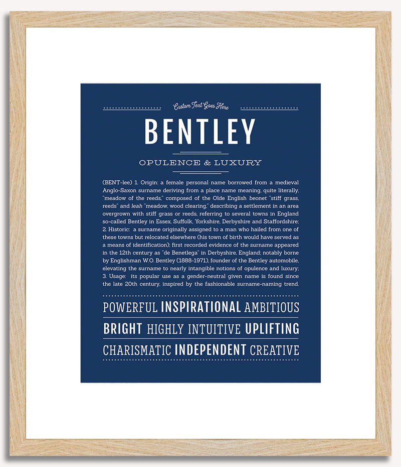 Bentley (female) | Name Art Print