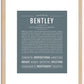 Bentley (male) | Name Art Print