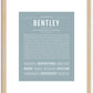 Bentley (male) | Name Art Print