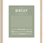 Bentley (male) | Name Art Print