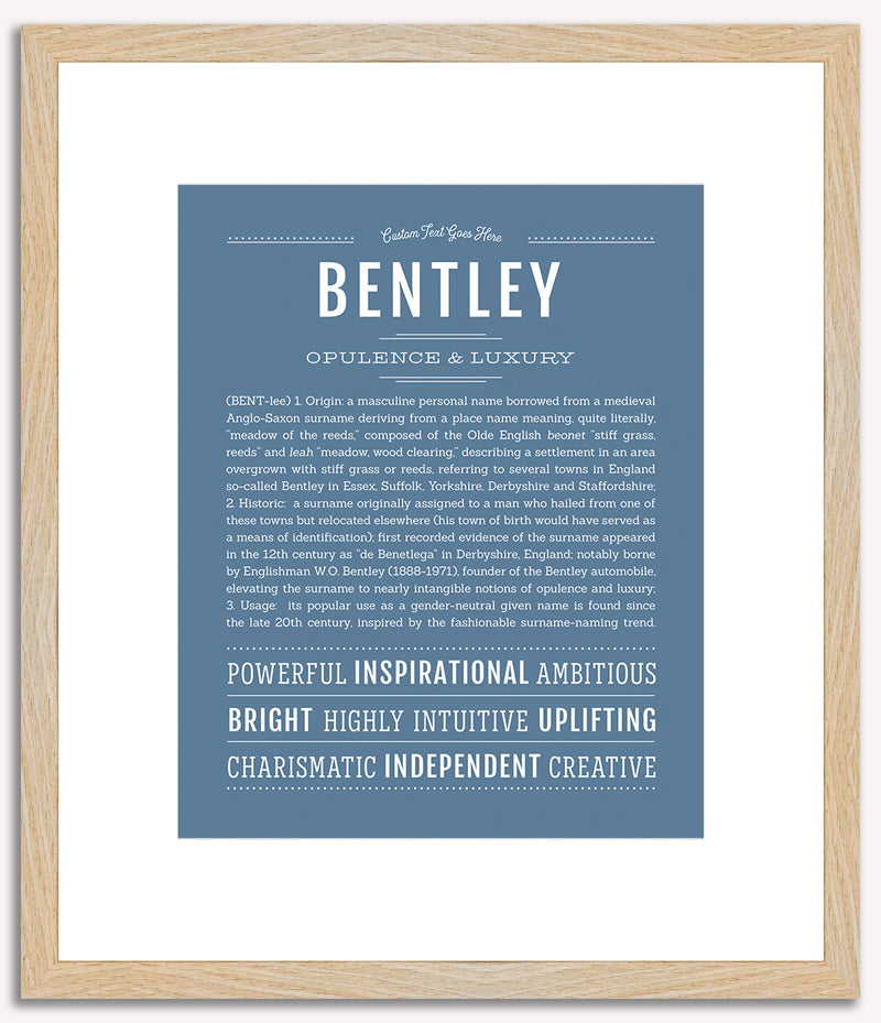 Bentley (male) | Name Art Print