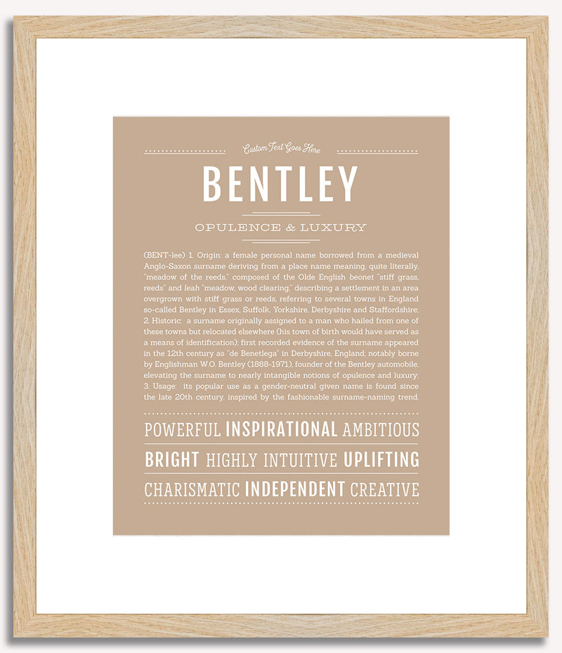 Bentley (female) | Name Art Print