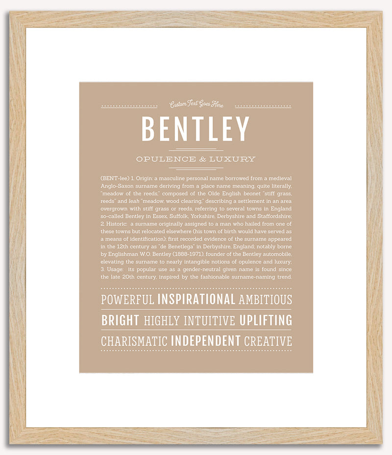 Bentley (male) | Name Art Print