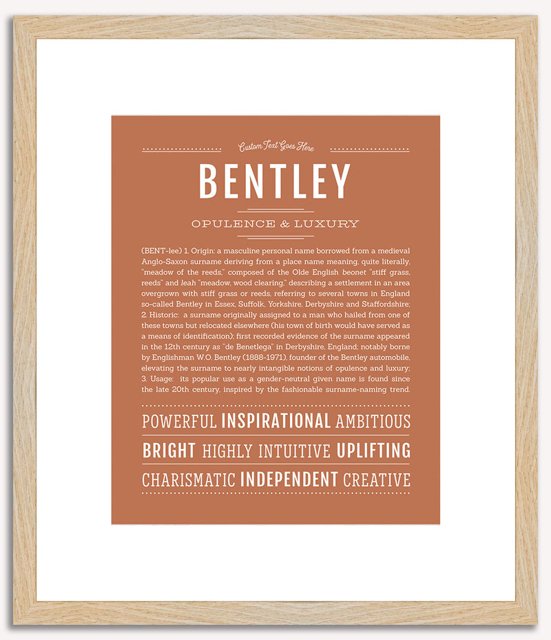 Bentley (male) | Name Art Print