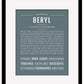 Beryl | Name Art Print
