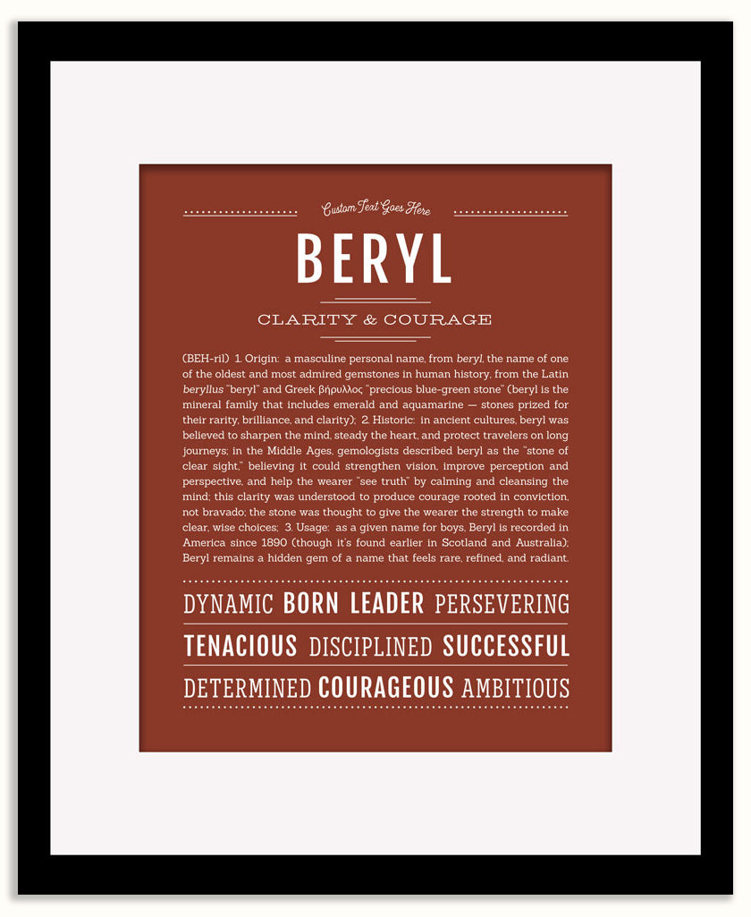 Beryl (male) | Name Art Print