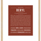 Beryl (male) | Name Art Print