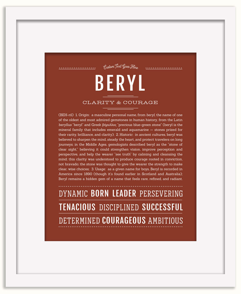 Beryl (male) | Name Art Print