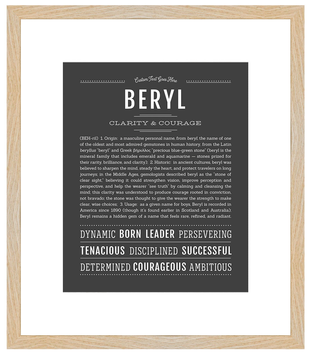 Beryl (male) | Name Art Print