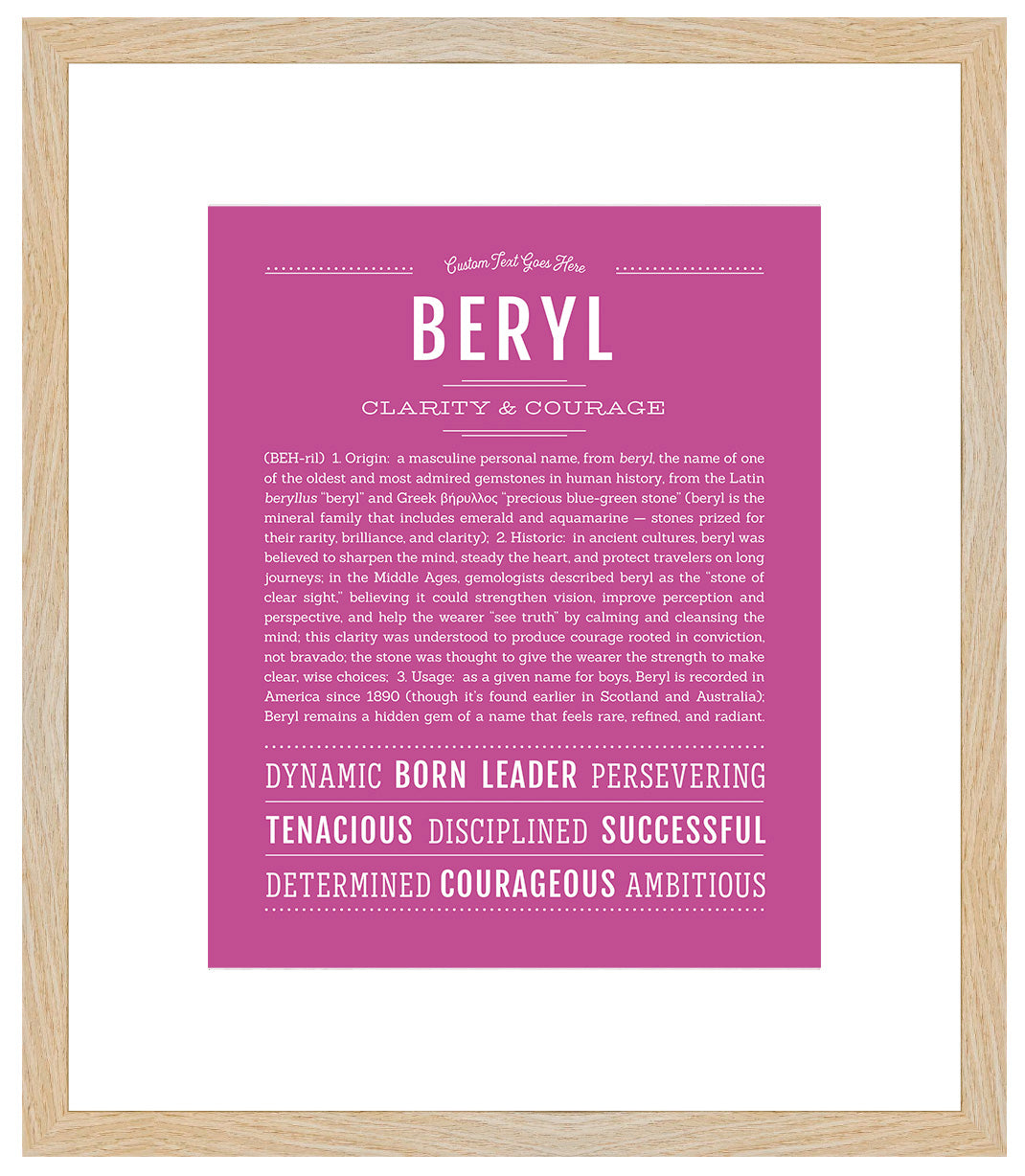 Beryl (male) | Name Art Print