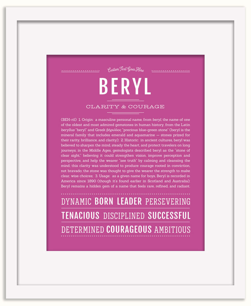 Beryl (male) | Name Art Print