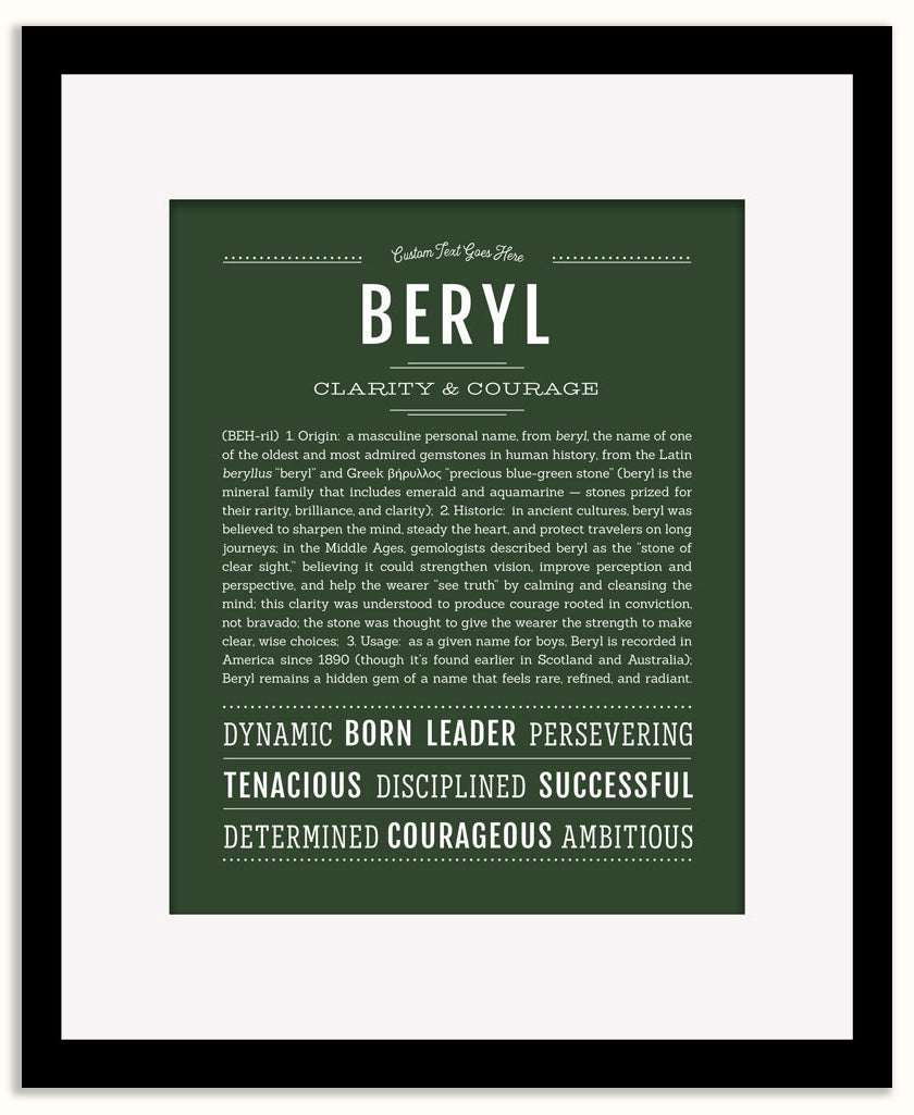 Beryl (male) | Name Art Print