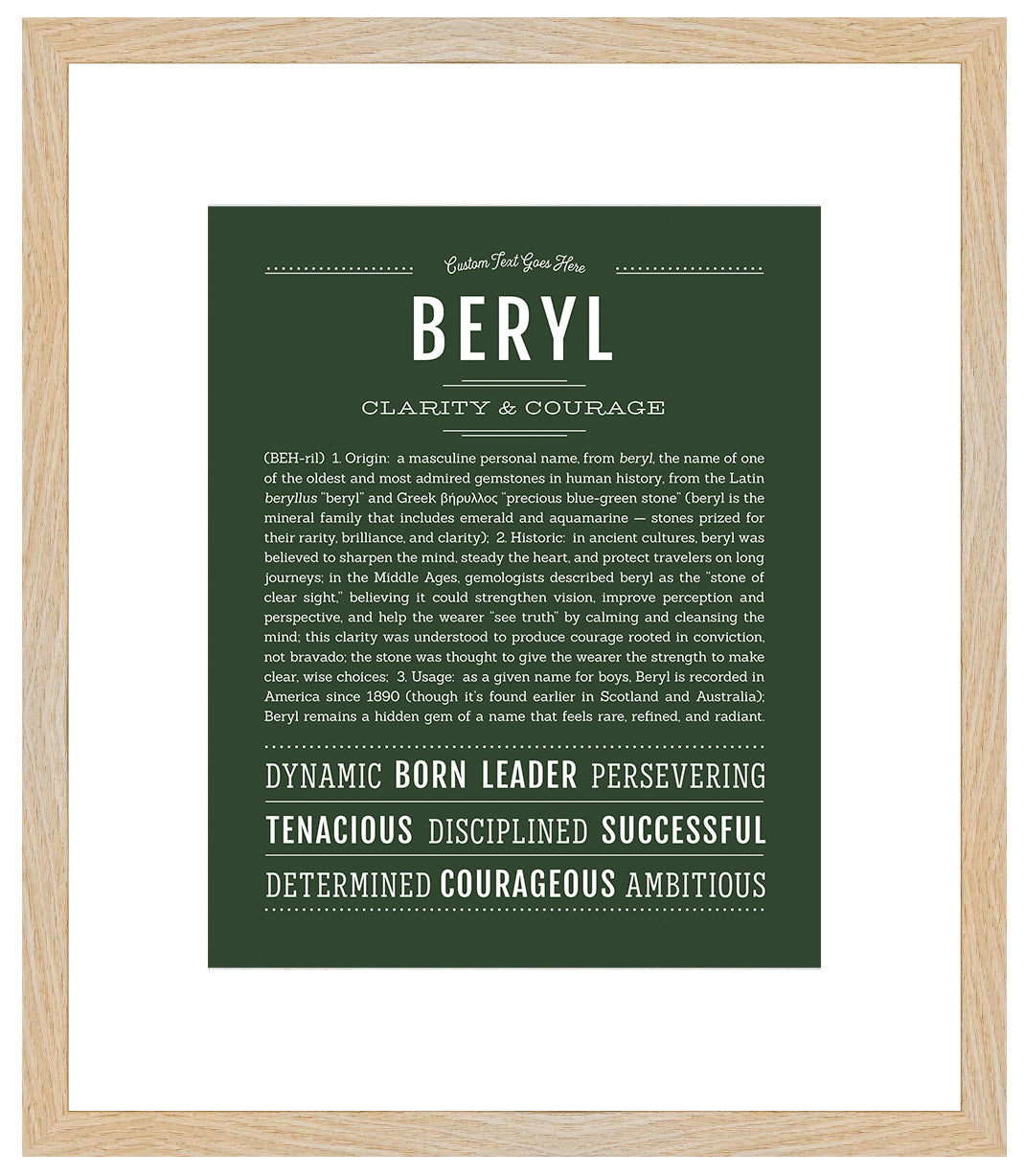 Beryl (male) | Name Art Print