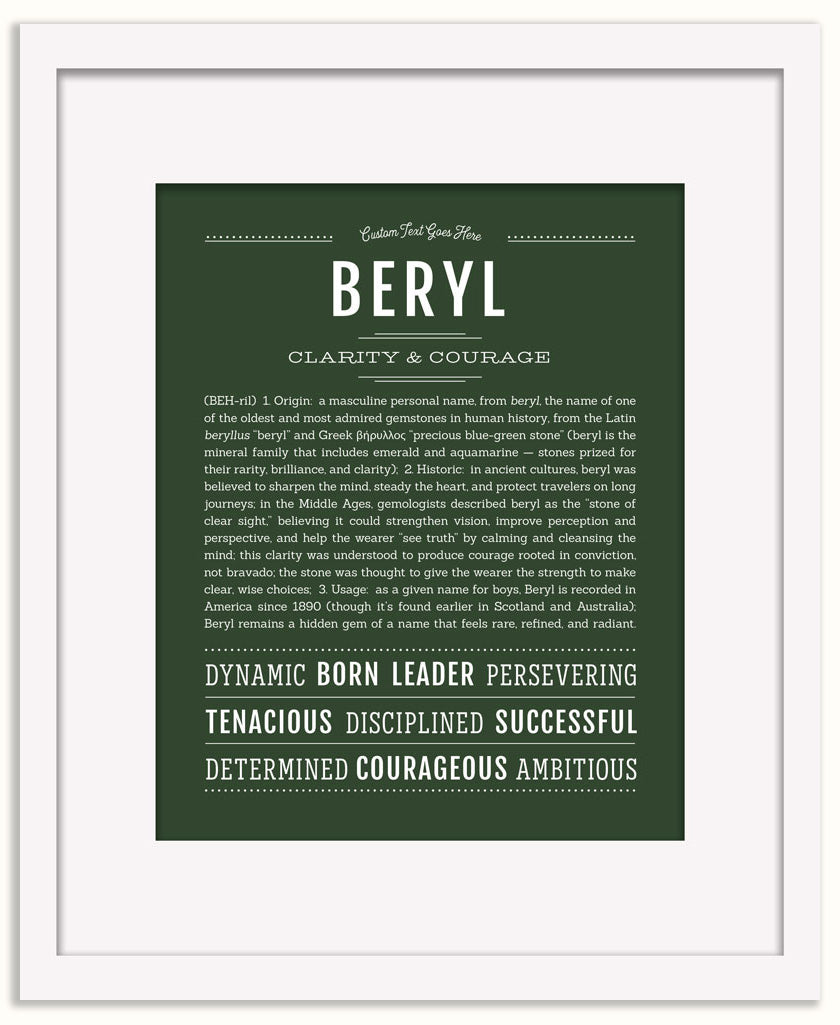 Beryl (male) | Name Art Print