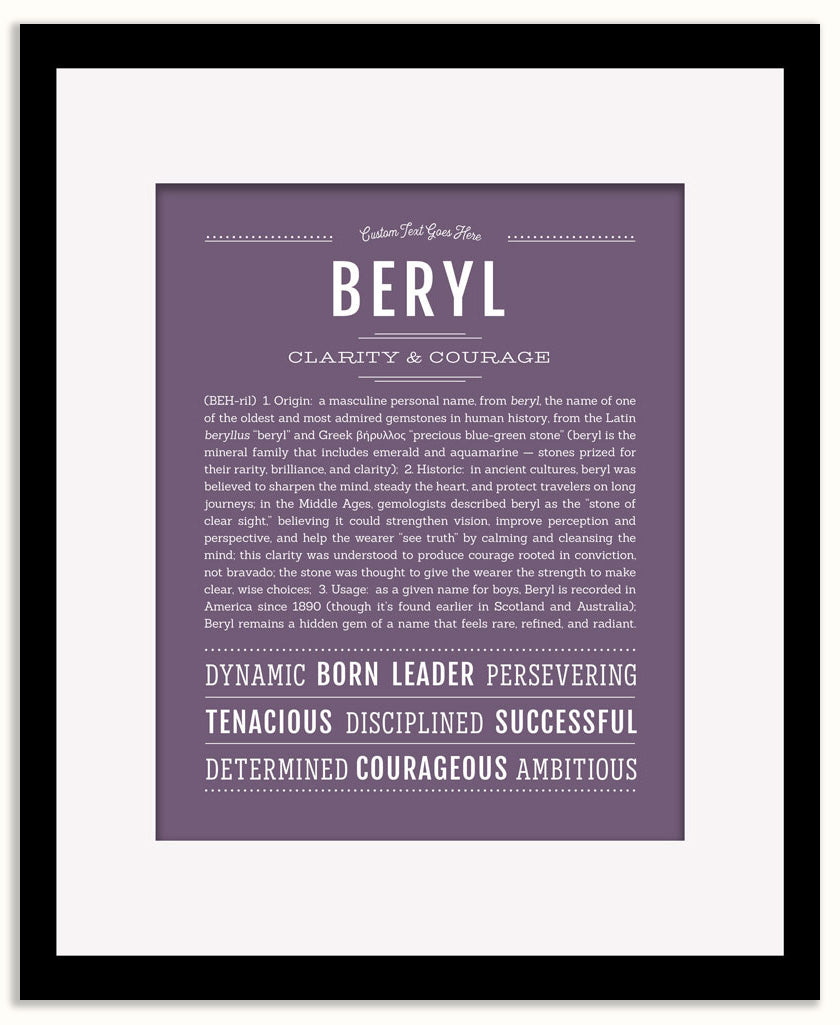 Beryl (male) | Name Art Print