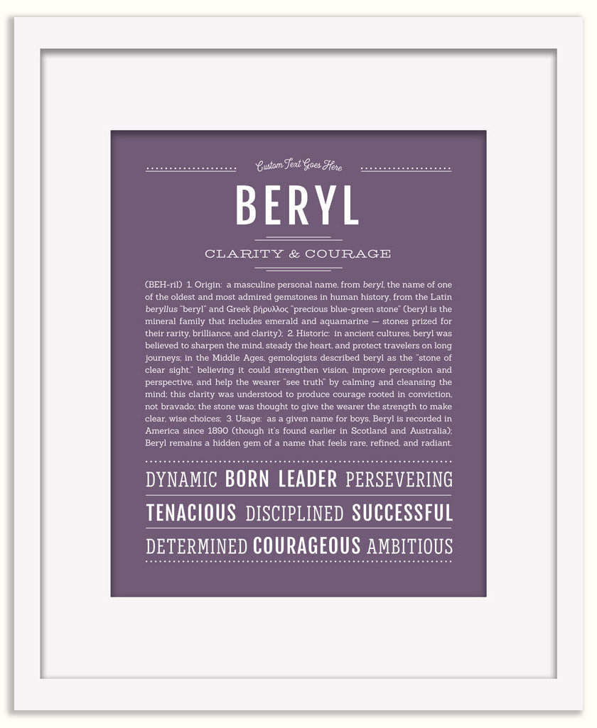 Beryl (male) | Name Art Print