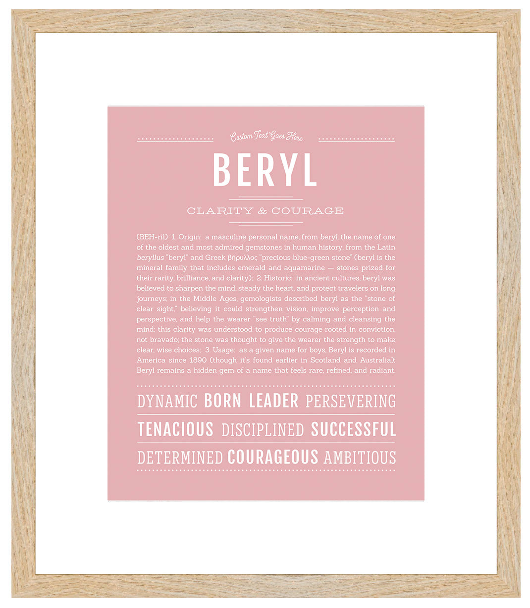 Beryl (male) | Name Art Print