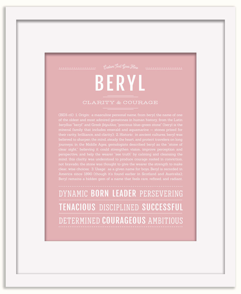 Beryl (male) | Name Art Print