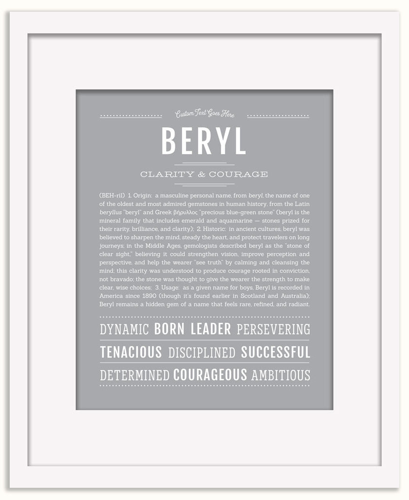 Beryl (male) | Name Art Print