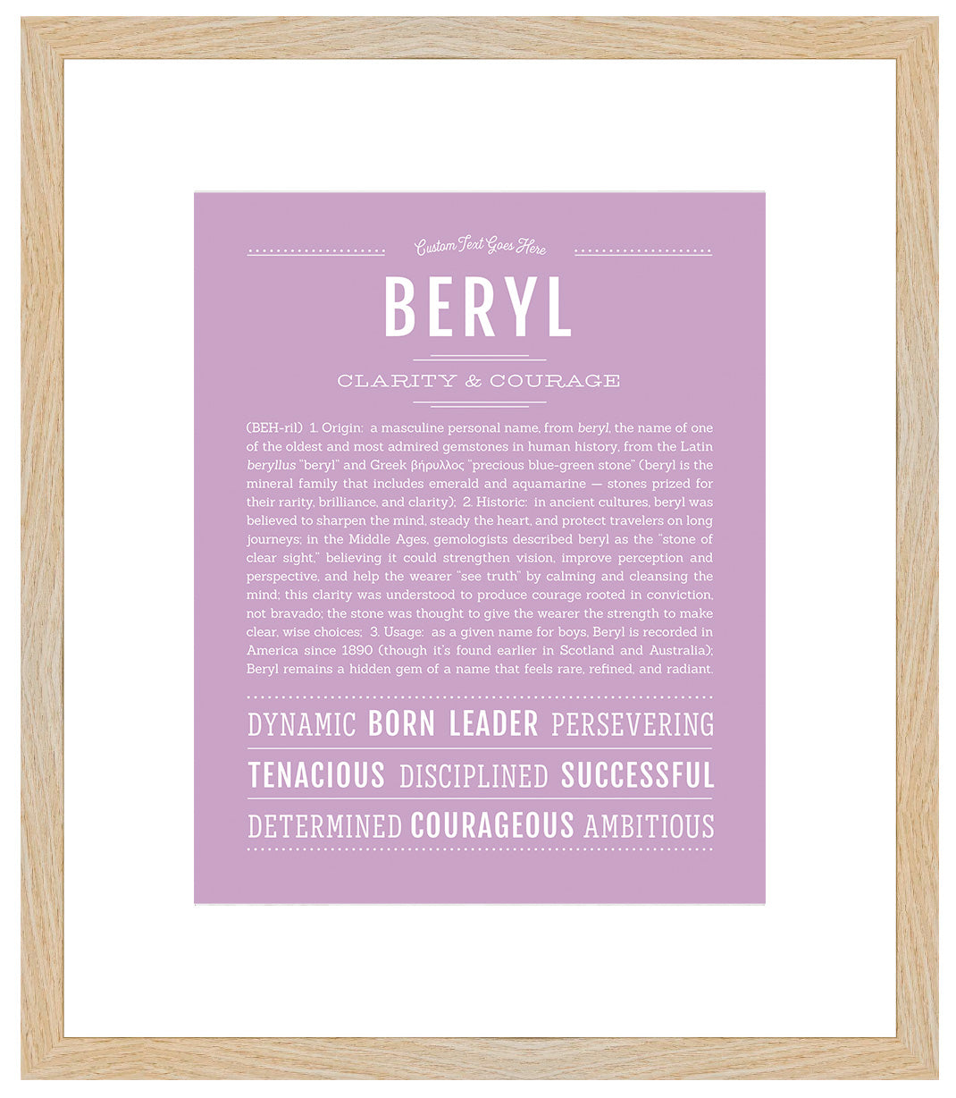Beryl (male) | Name Art Print