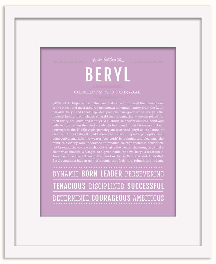 Beryl (male) | Name Art Print