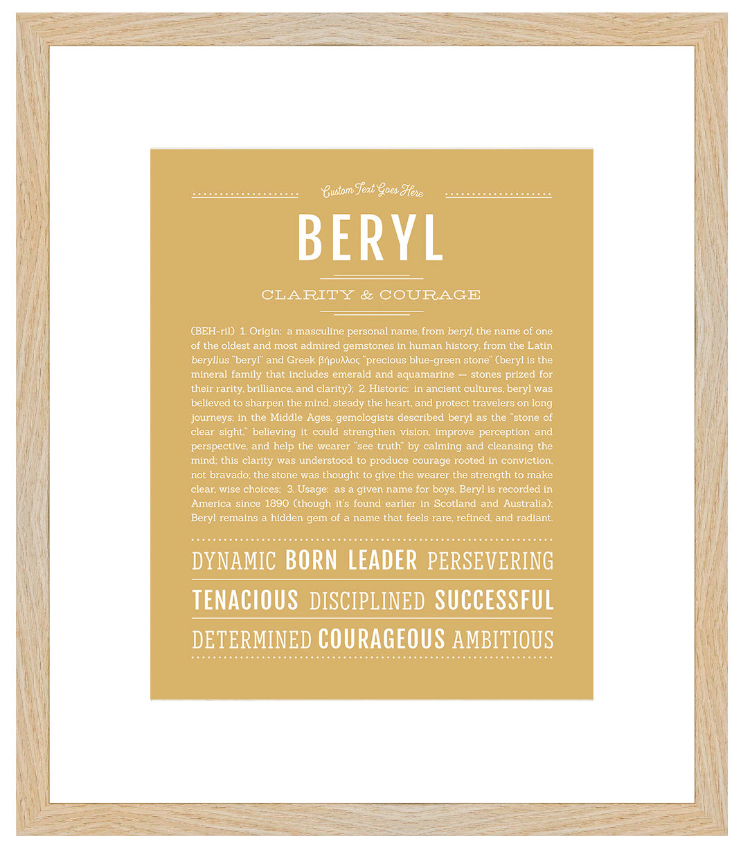 Beryl (male) | Name Art Print