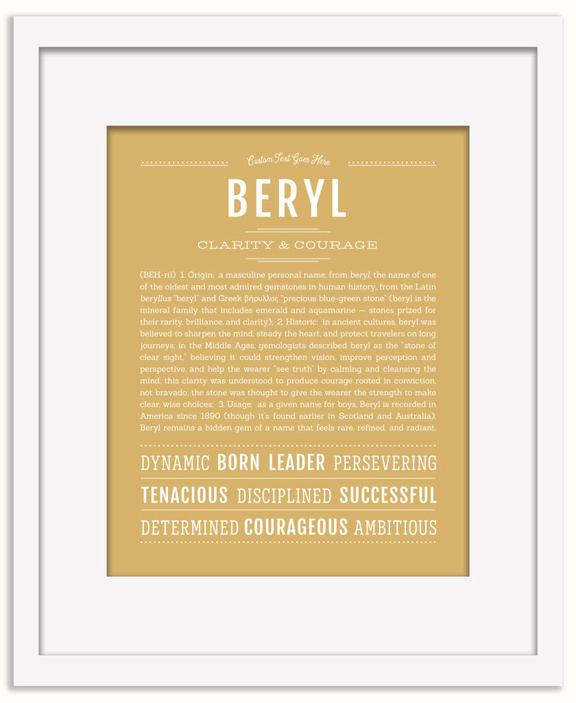 Beryl (male) | Name Art Print
