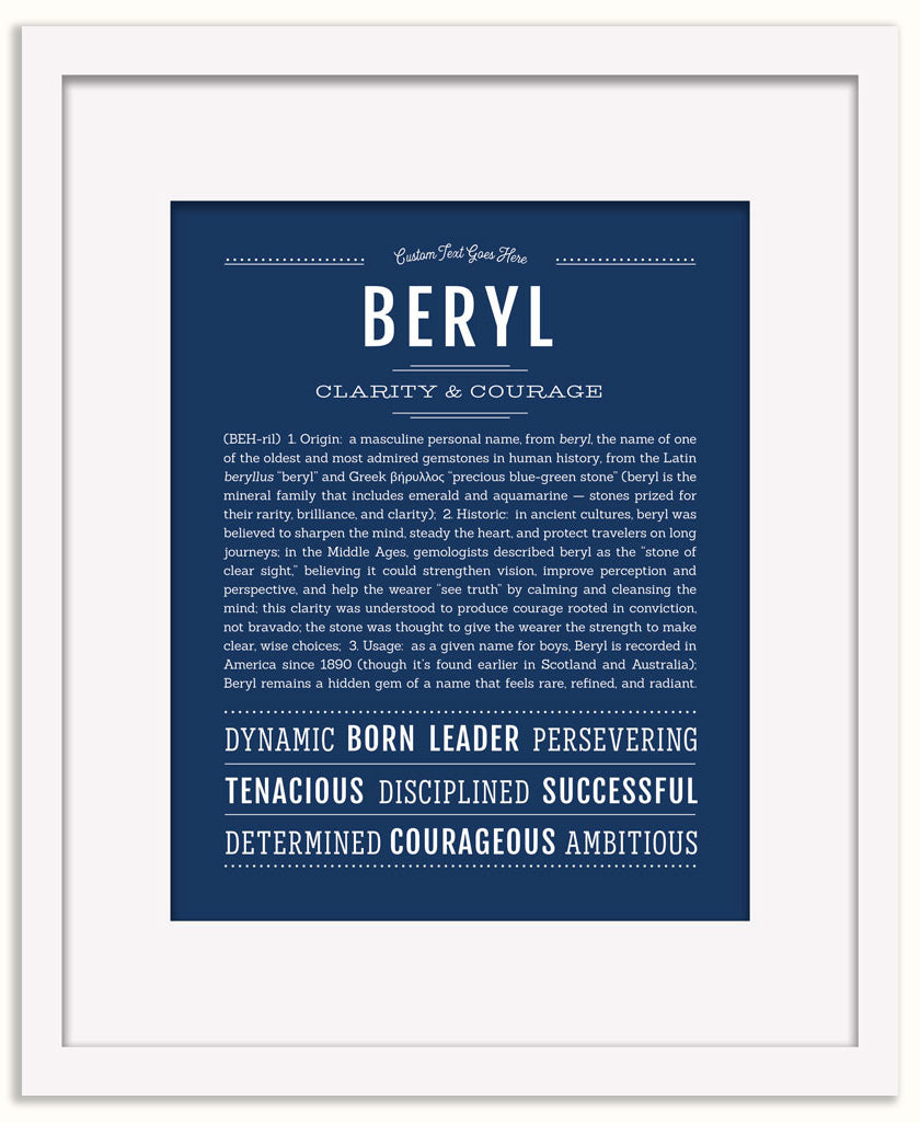 Beryl (male) | Name Art Print