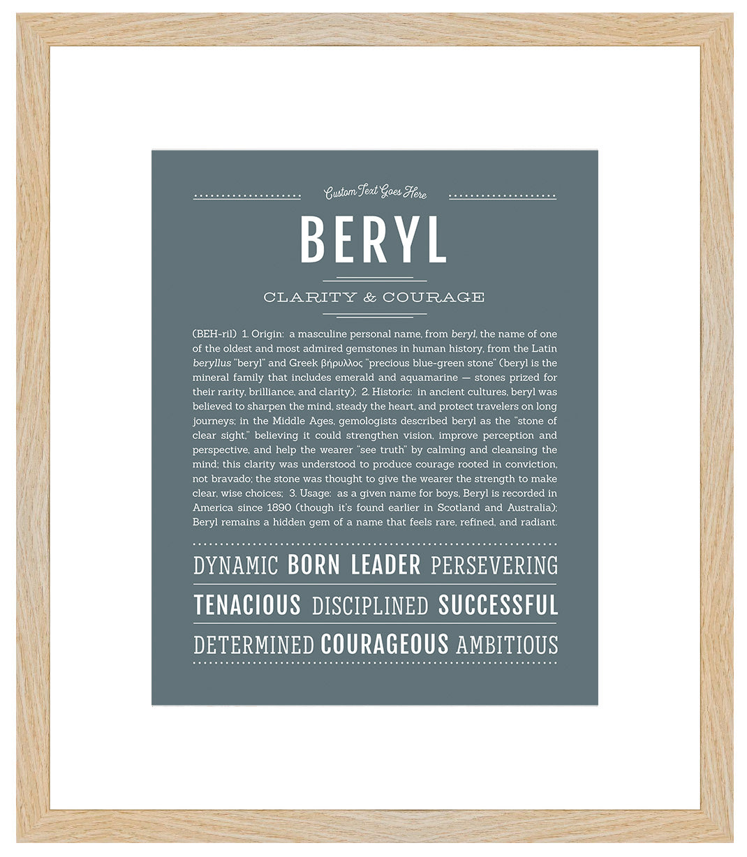 Beryl (male) | Name Art Print